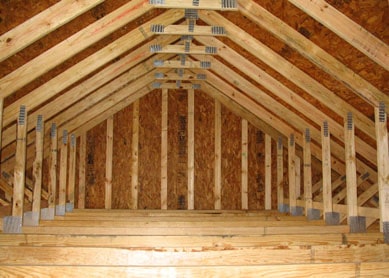 2 story woodridge garage attic trussess